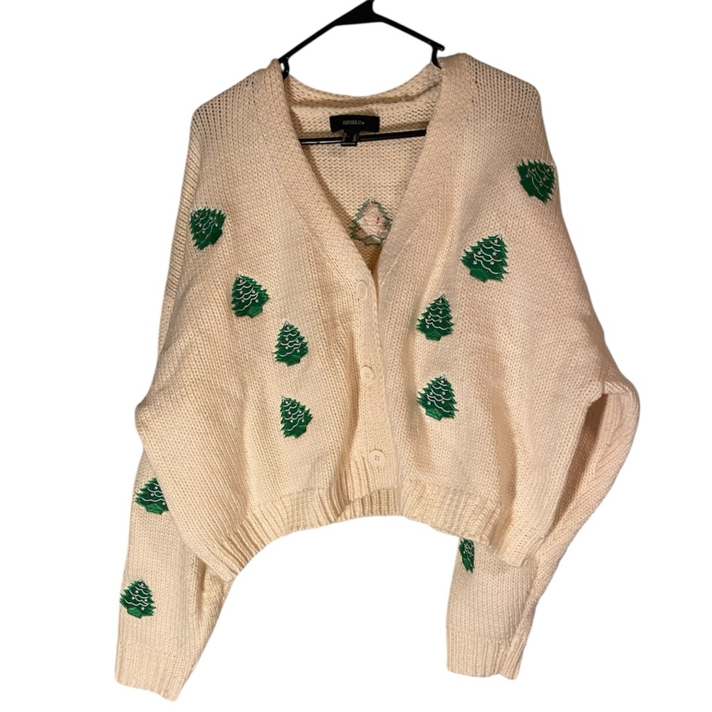 Forever 21 Christmas Sweater with Christmas Trees Design